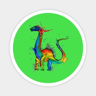 Dinosaur Lovers Colorful Ink and Watercolor Design Magnet